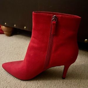 BP red suede booties